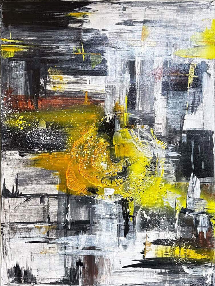 Abstract painting in acrylic entitled: Lost in abstraction