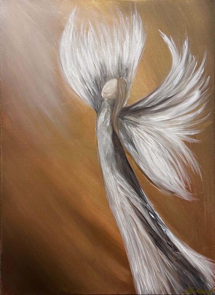 Abstract painting in acrylic entitled: Angel for Jara