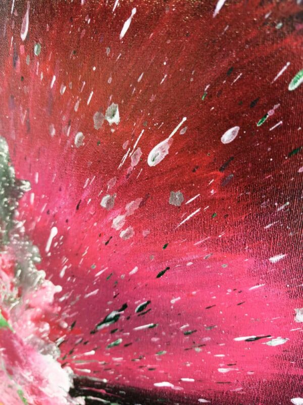 Abstract painting in acrylic entitled: Pink harmony of the night.